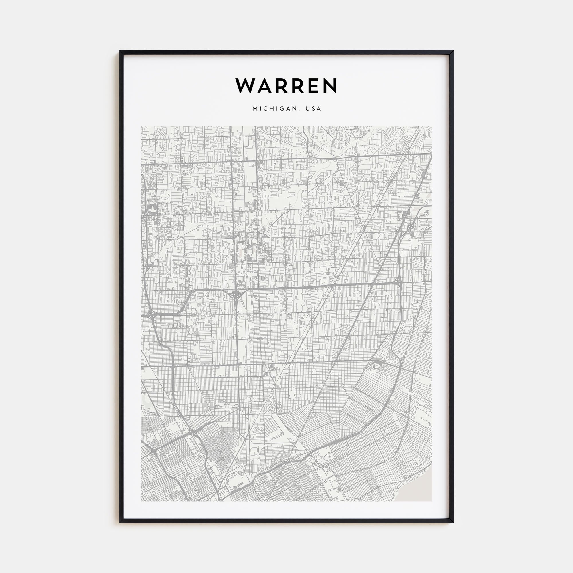 Warren Map Portrait Poster
