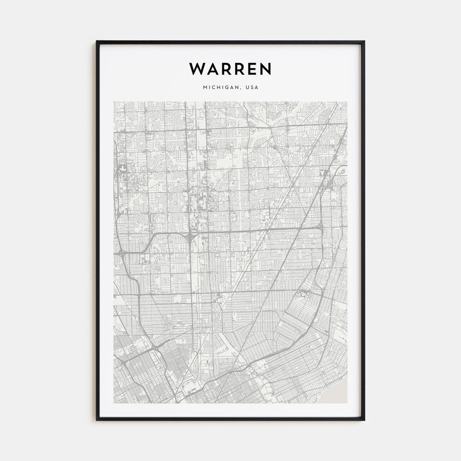 Warren Map Portrait Poster