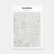 Warren Map Portrait Poster