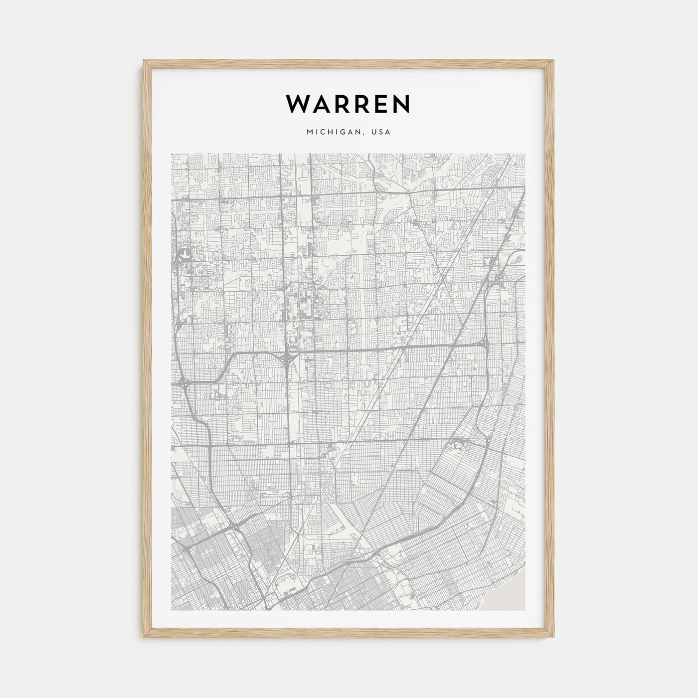 Warren Map Portrait Poster