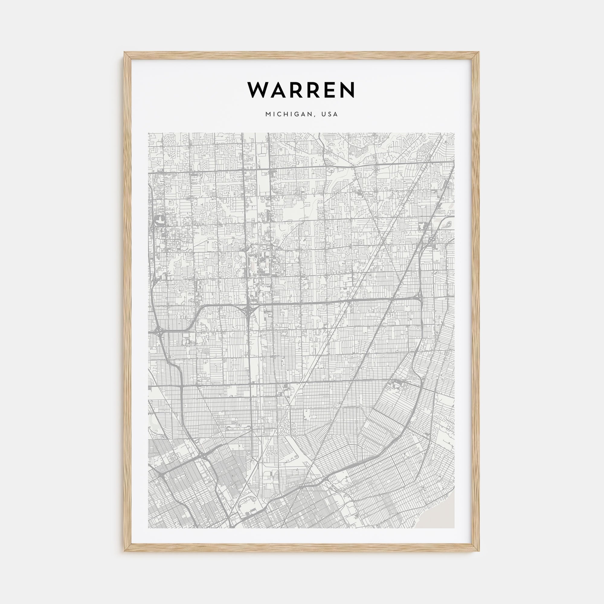 Warren Map Portrait Poster