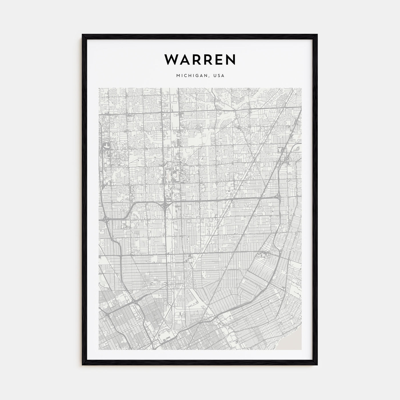 Warren Map Portrait Poster