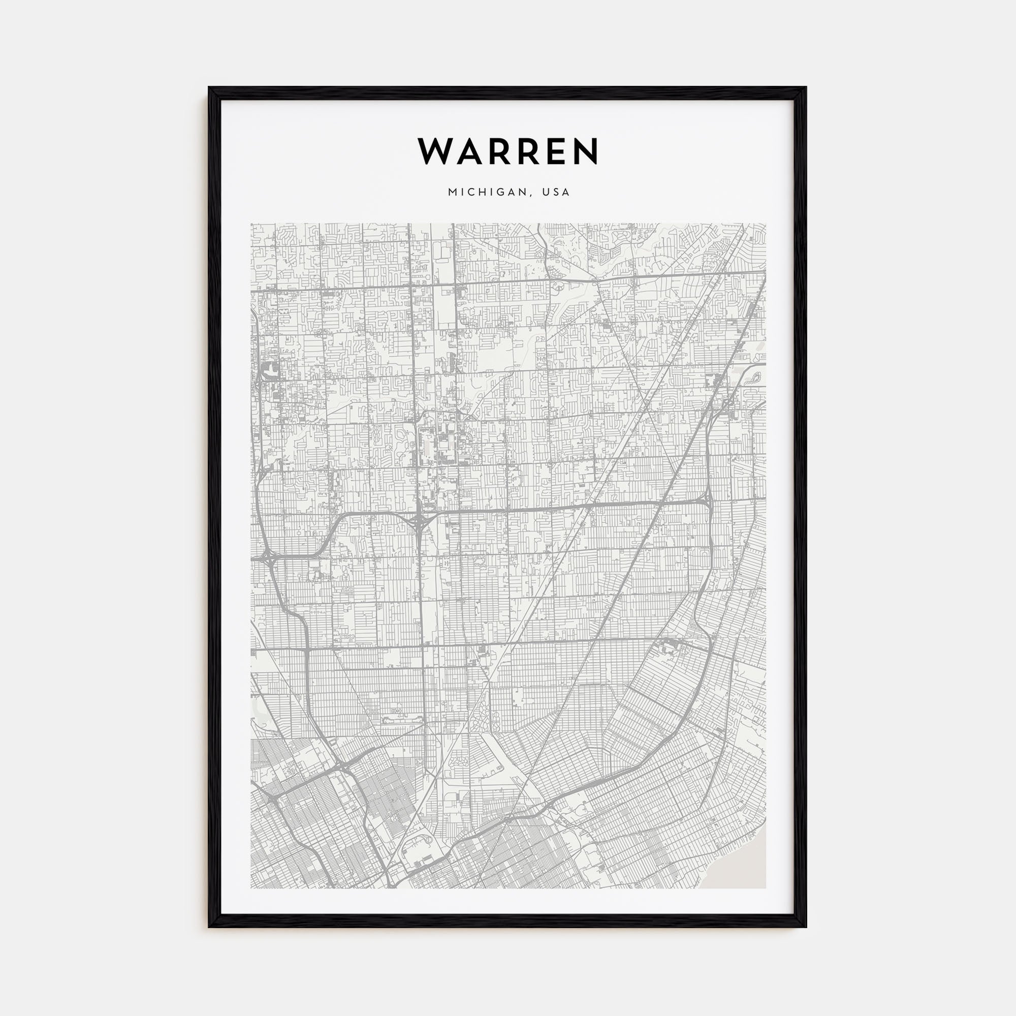 Warren Map Portrait Poster