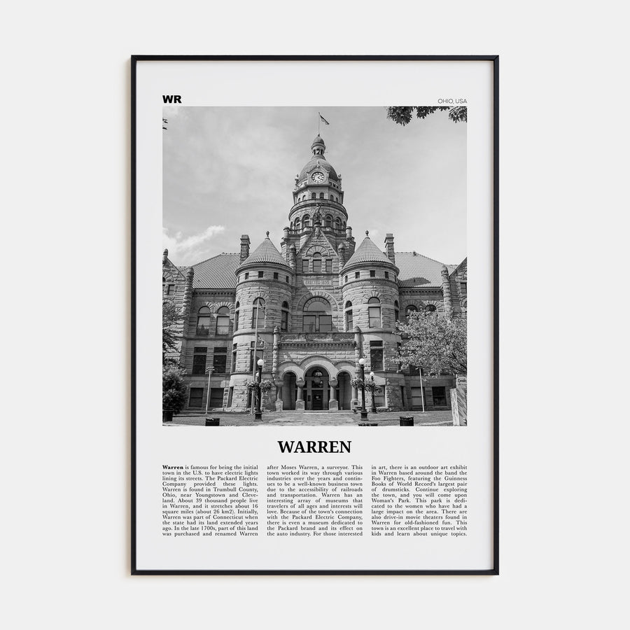 Warren Travel B&W Poster