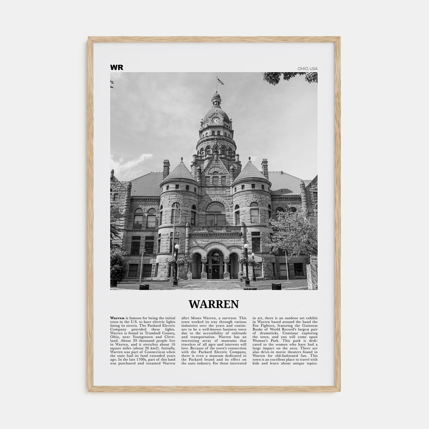 Warren Travel B&W Poster