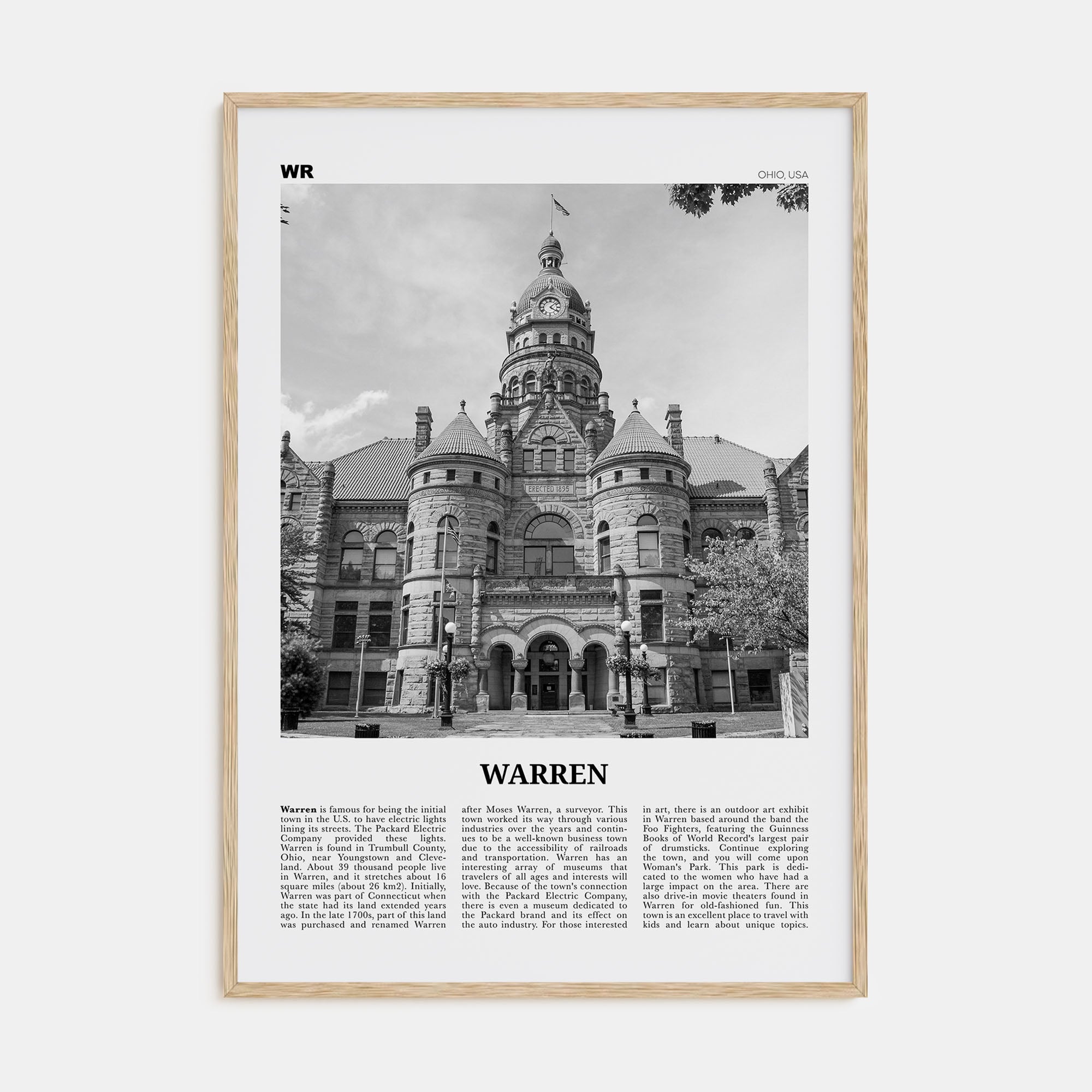 Warren Travel B&W Poster