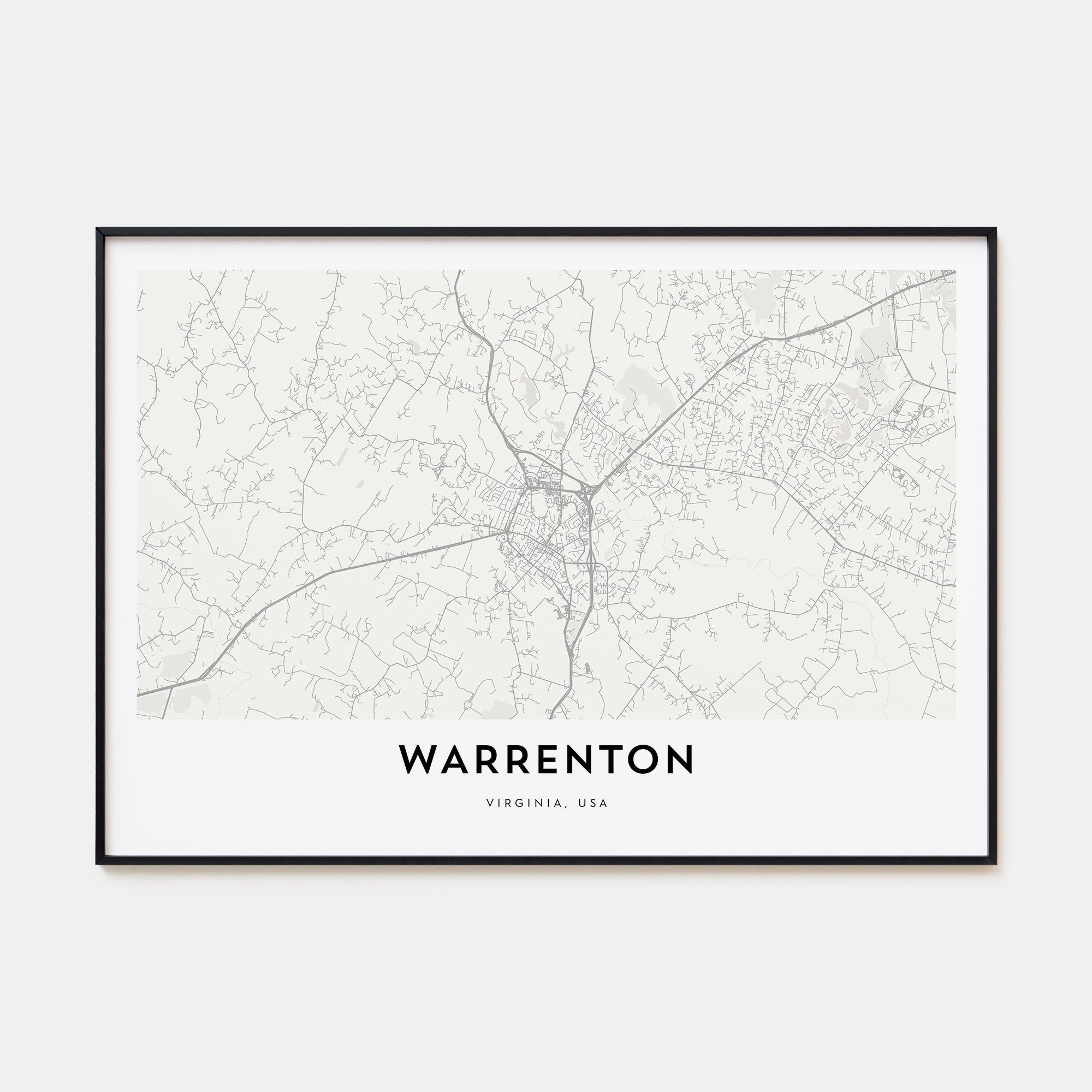 Warrenton Map Landscape Poster
