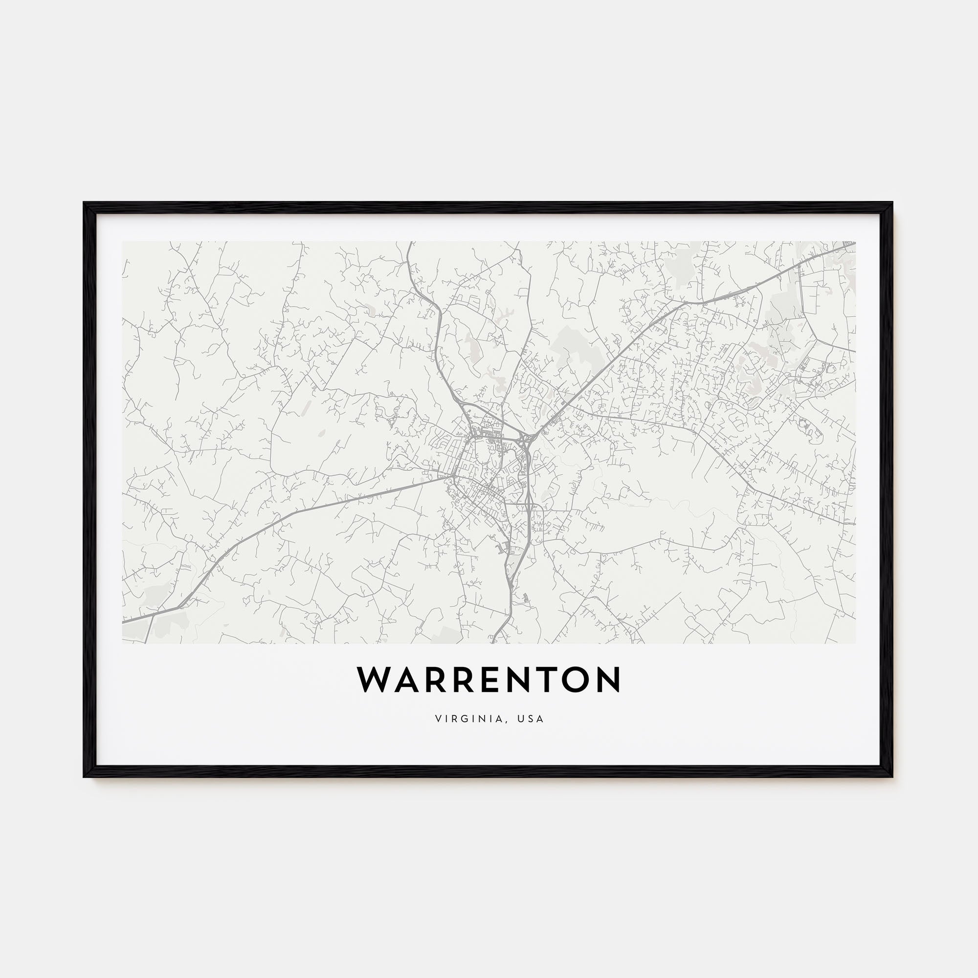 Warrenton Map Landscape Poster