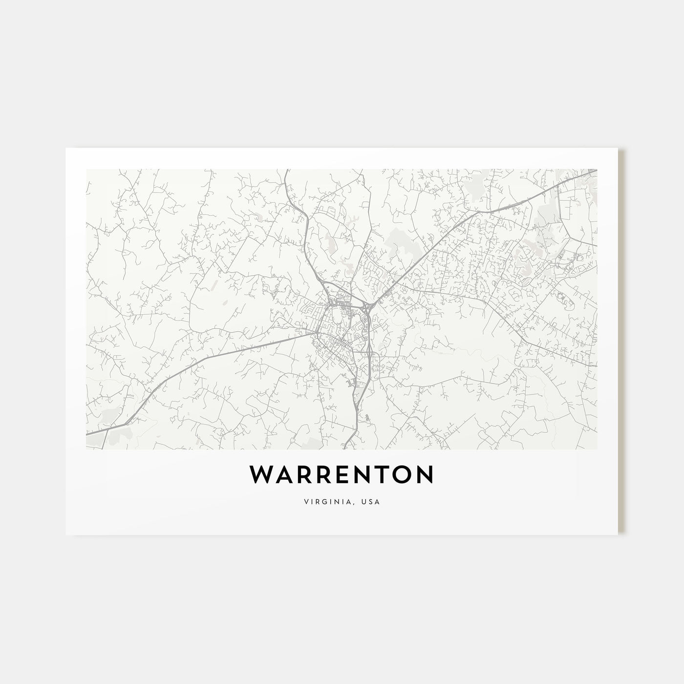 Warrenton Map Landscape Poster
