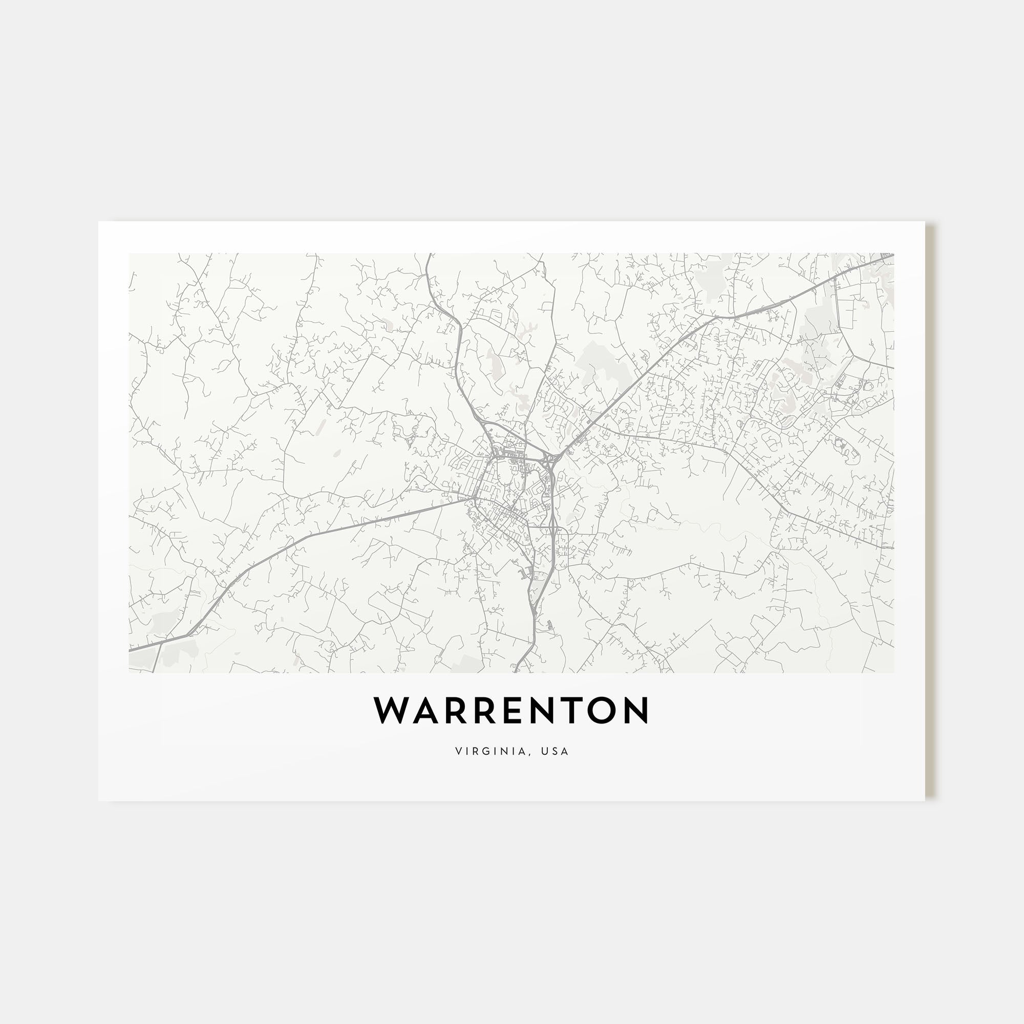 Warrenton Map Landscape Poster