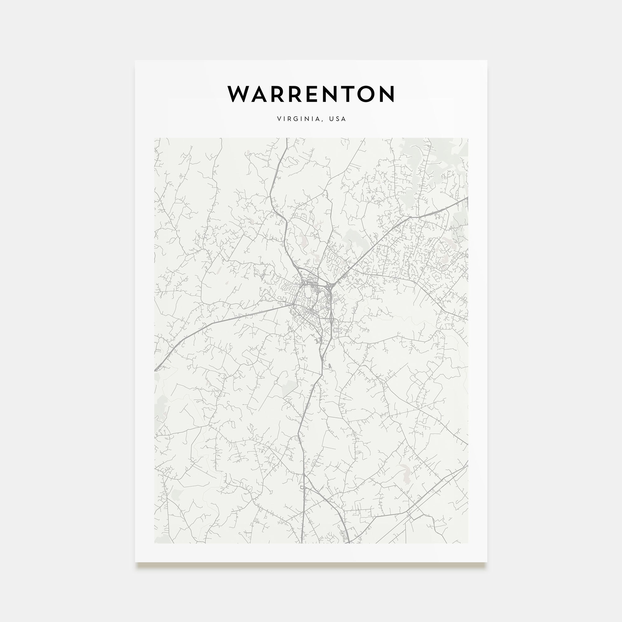Warrenton Map Portrait Poster