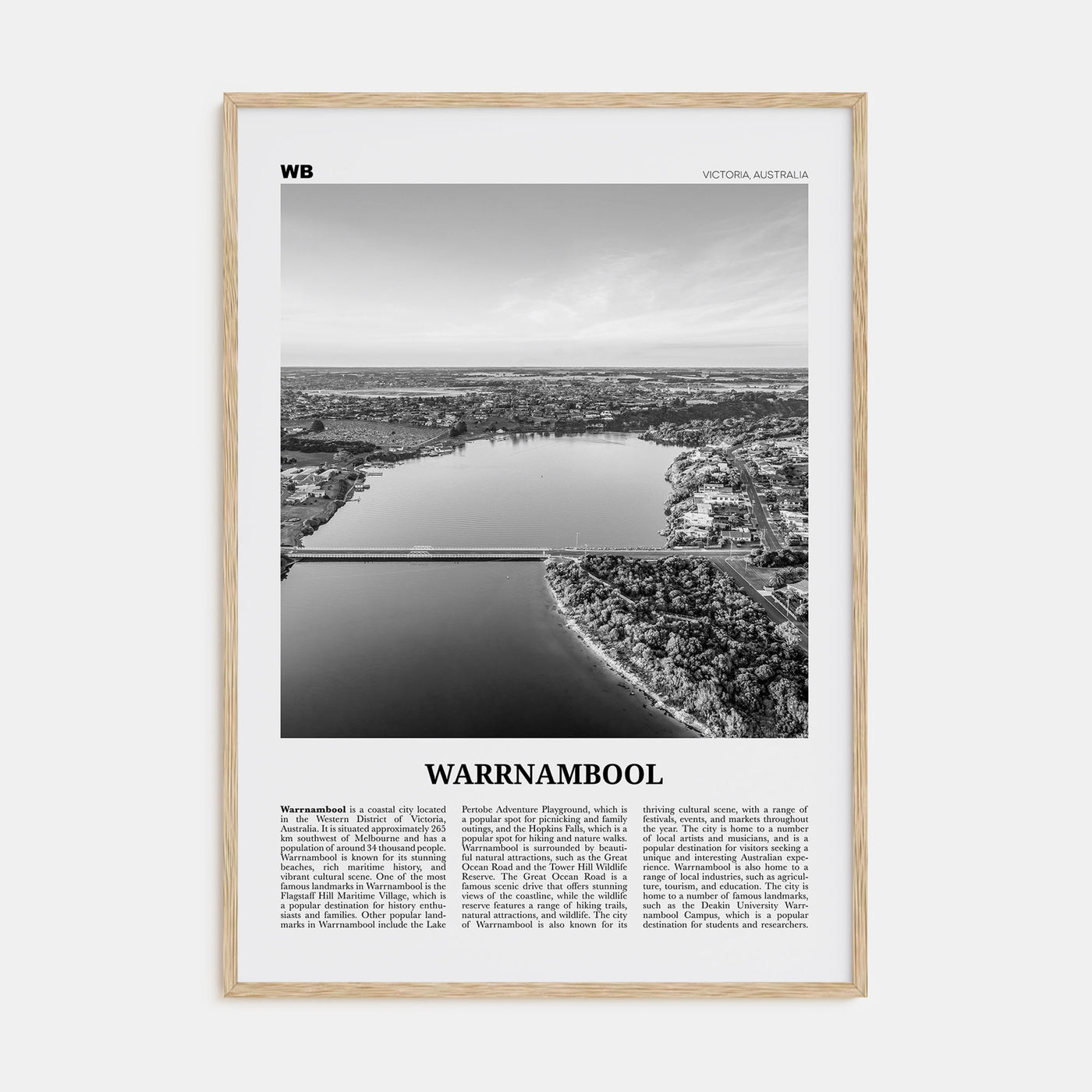 Warrnambool Travel B&W Poster