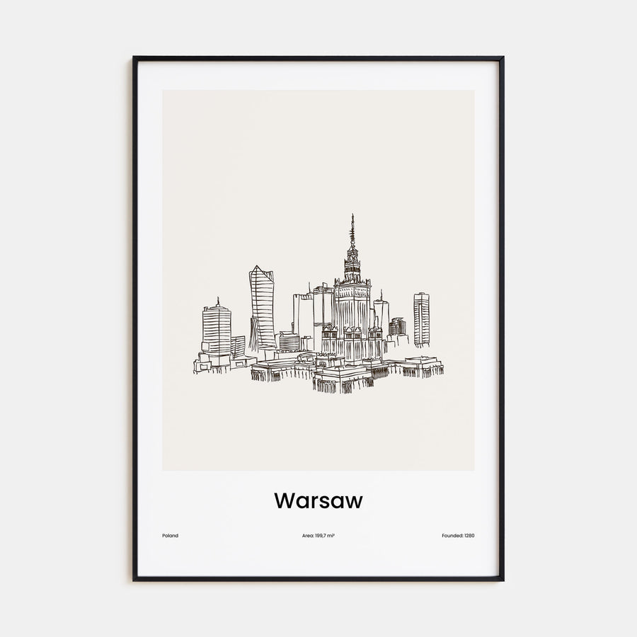 Warsaw Drawn Poster