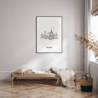 Warsaw Drawn Poster