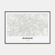 Warsaw Map Landscape Poster