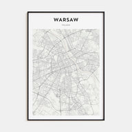 Warsaw Map Portrait Poster