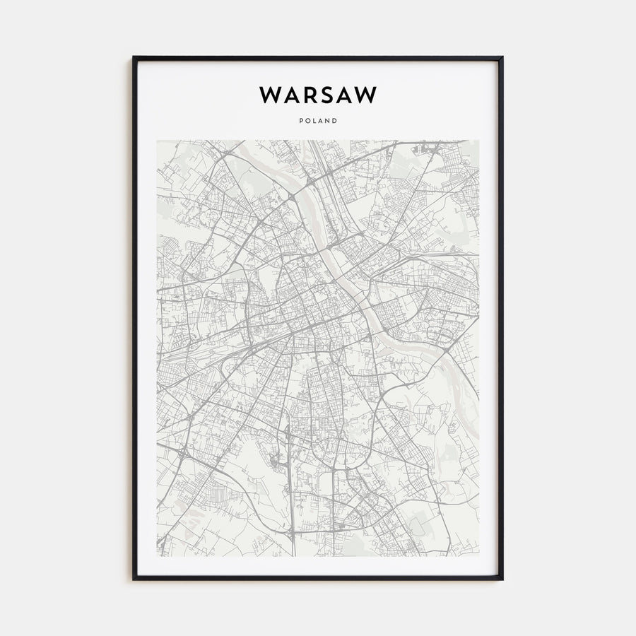 Warsaw Map Portrait Poster