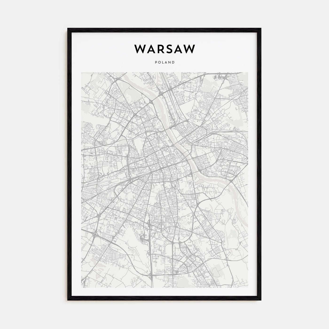 Warsaw Map Portrait Poster