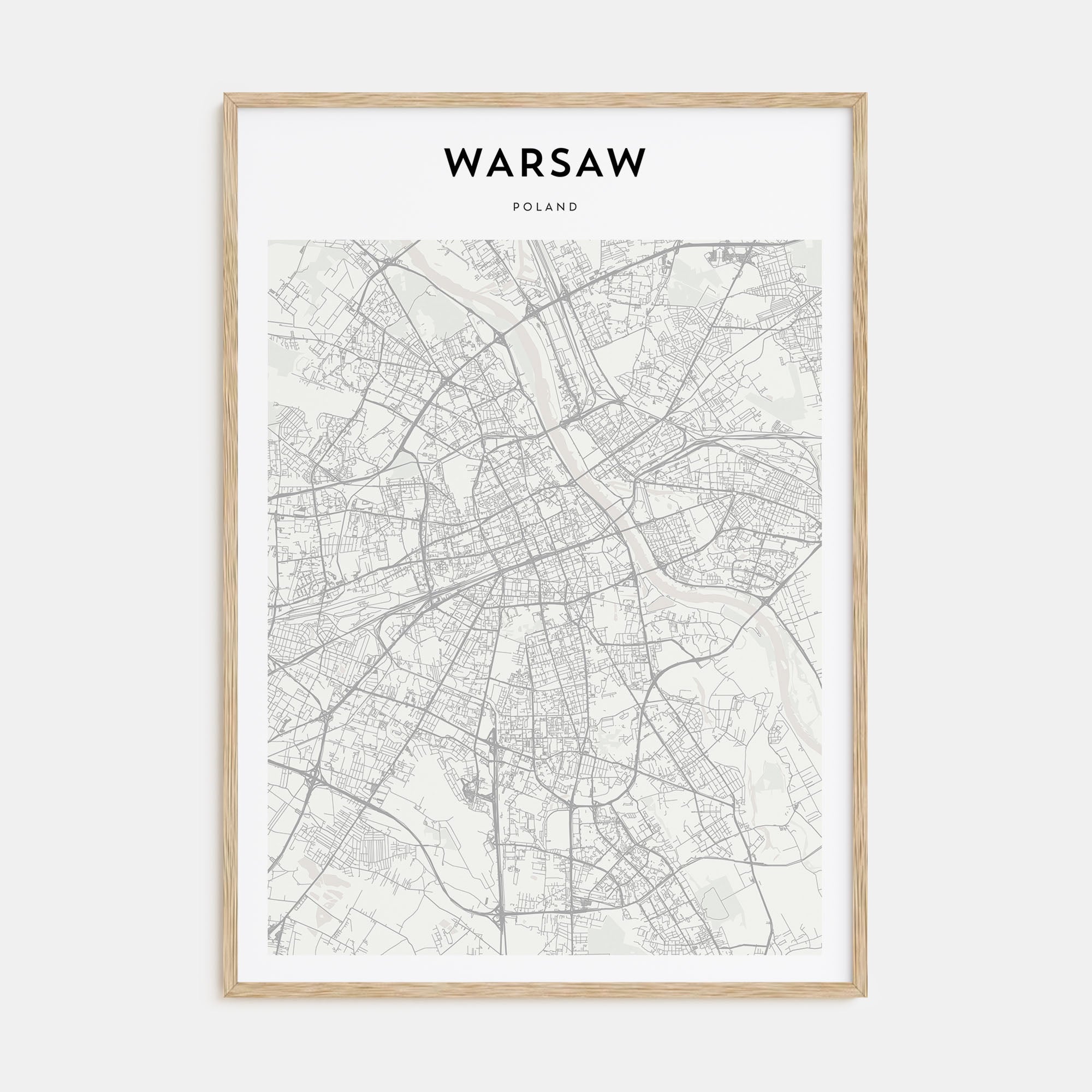 Warsaw Map Portrait Poster