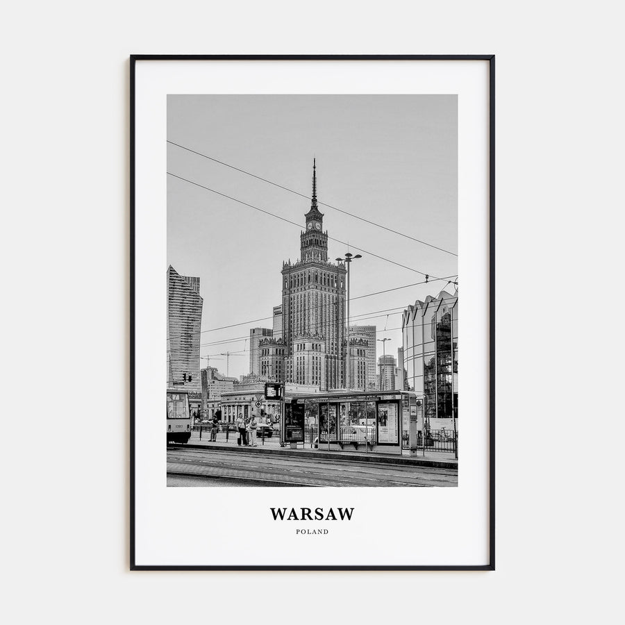 Warsaw Portrait B&W Poster