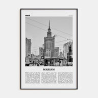 Warsaw Travel B&W Poster