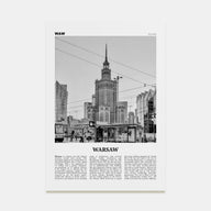Warsaw Travel B&W Poster