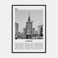 Warsaw Travel B&W Poster