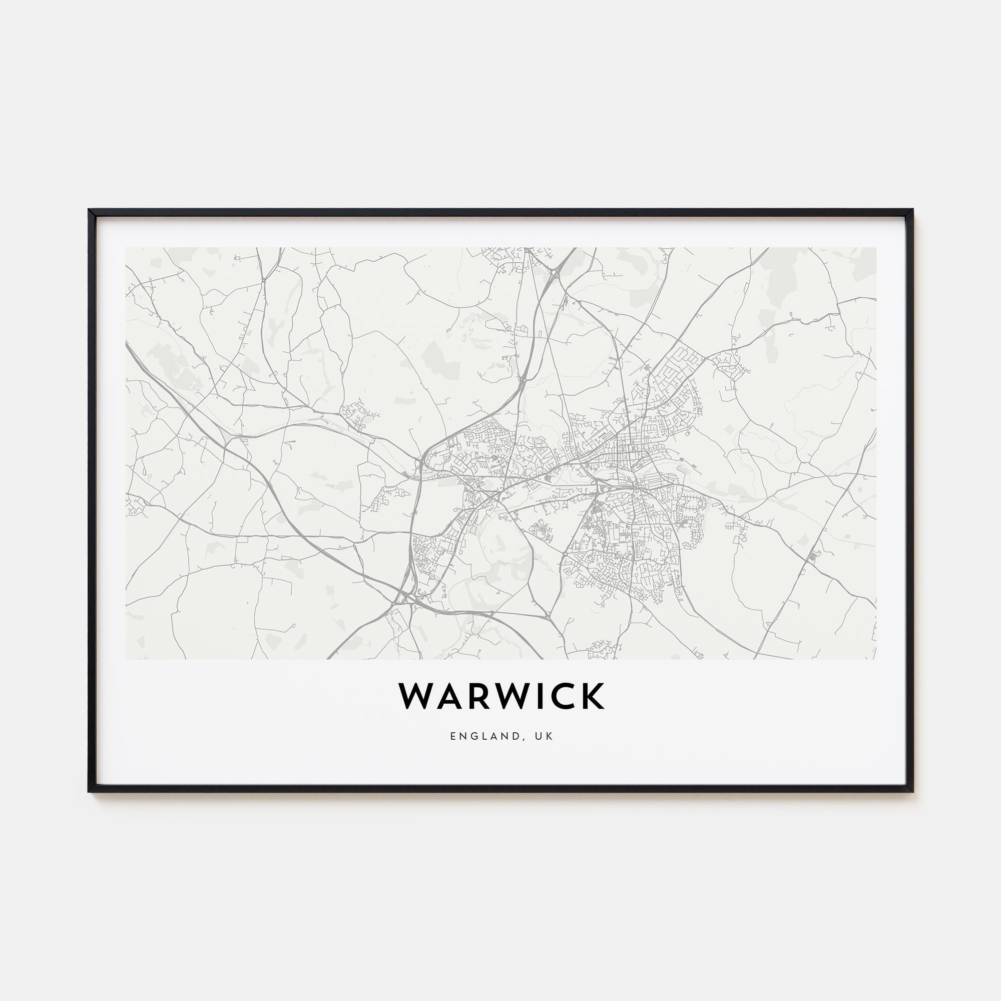 Warwick Map Landscape Poster