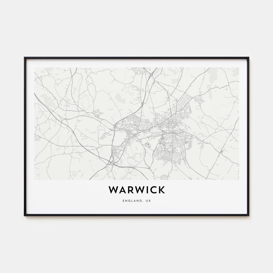 Warwick Map Landscape Poster