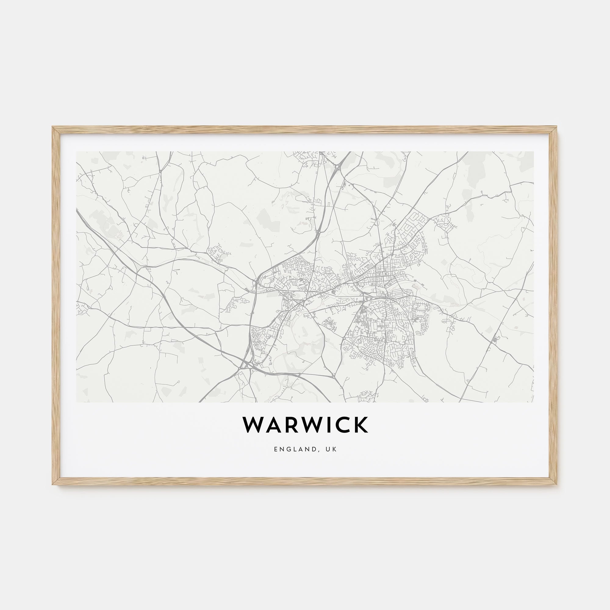 Warwick Map Landscape Poster