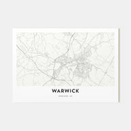 Warwick Map Landscape Poster