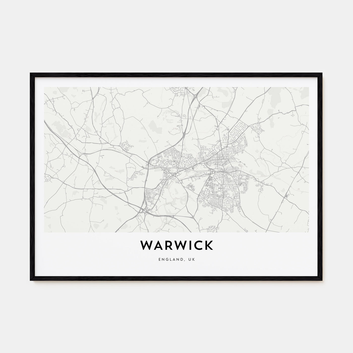 Warwick Map Landscape Poster