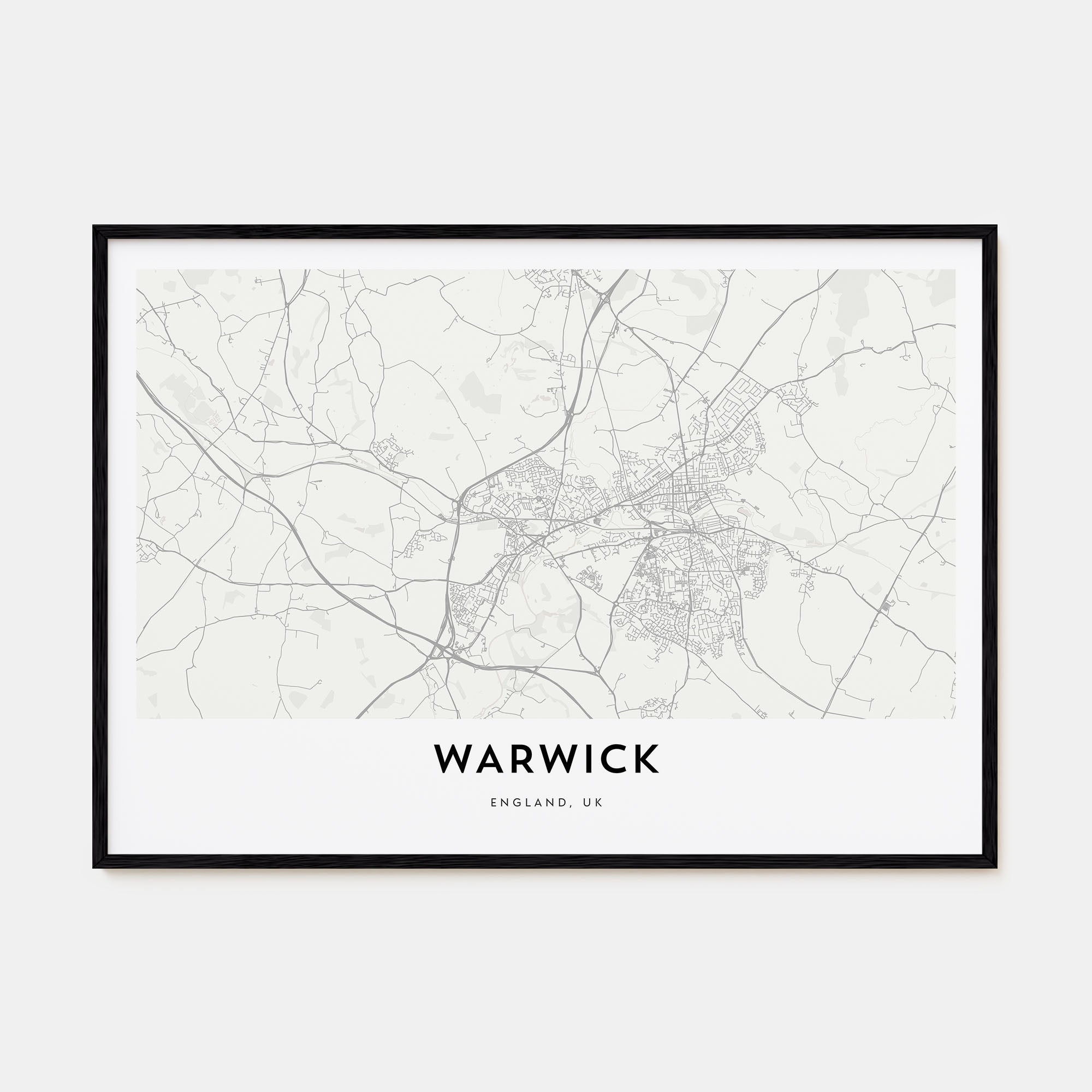 Warwick Map Landscape Poster