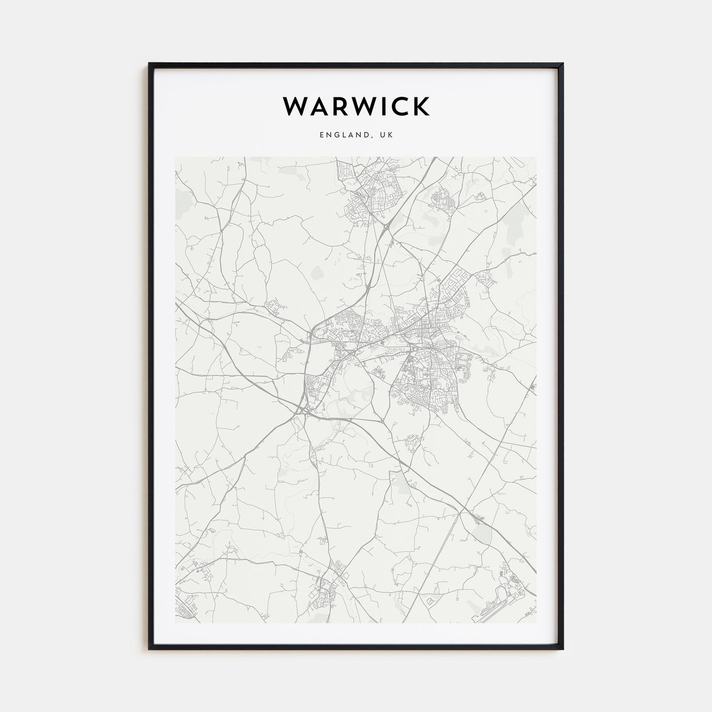 Warwick Map Portrait Poster