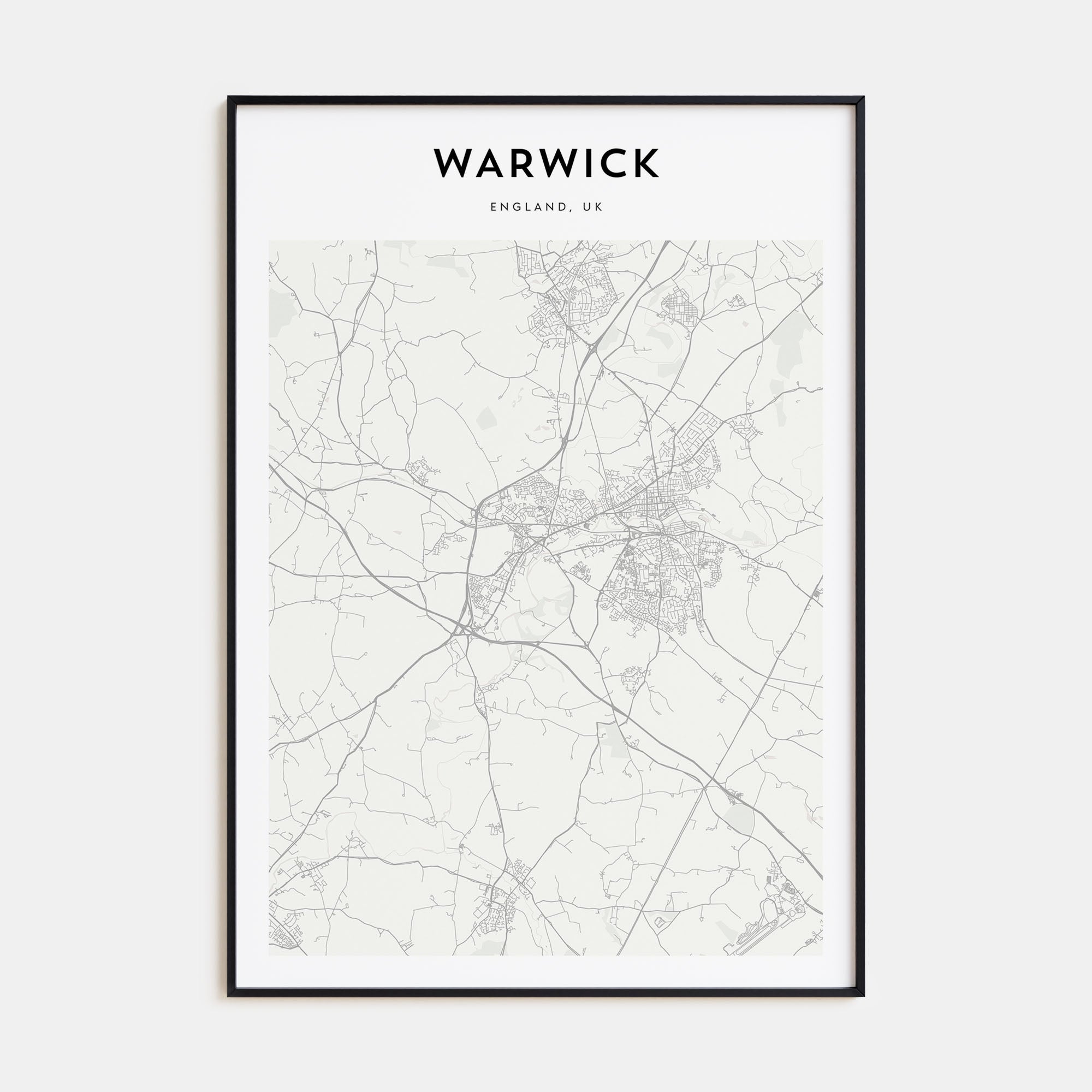 Warwick Map Portrait Poster