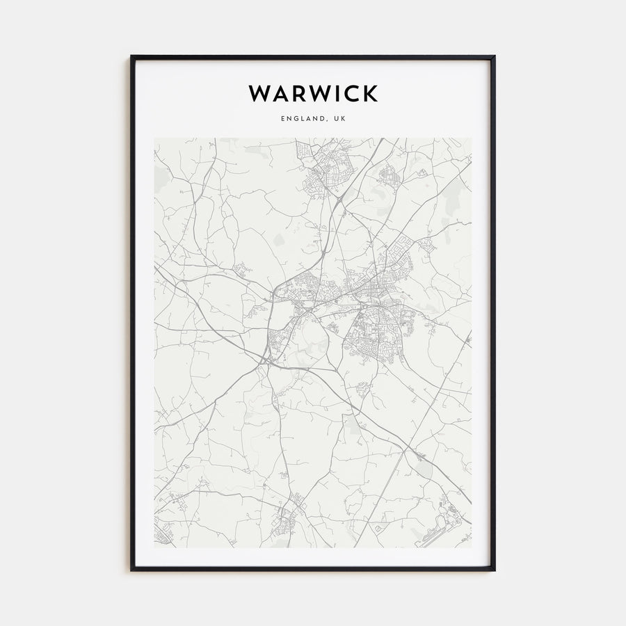 Warwick Map Portrait Poster