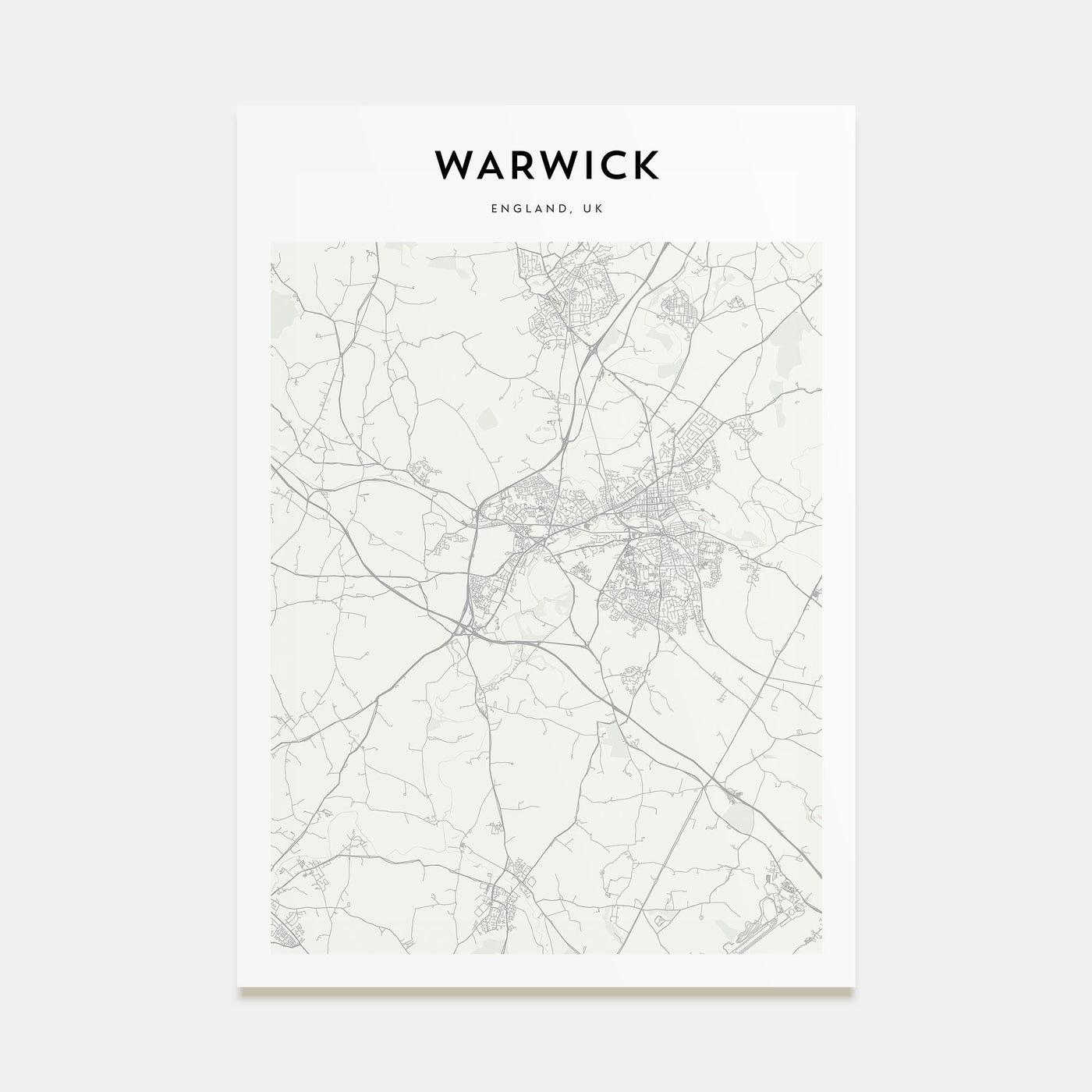 Warwick Map Portrait Poster