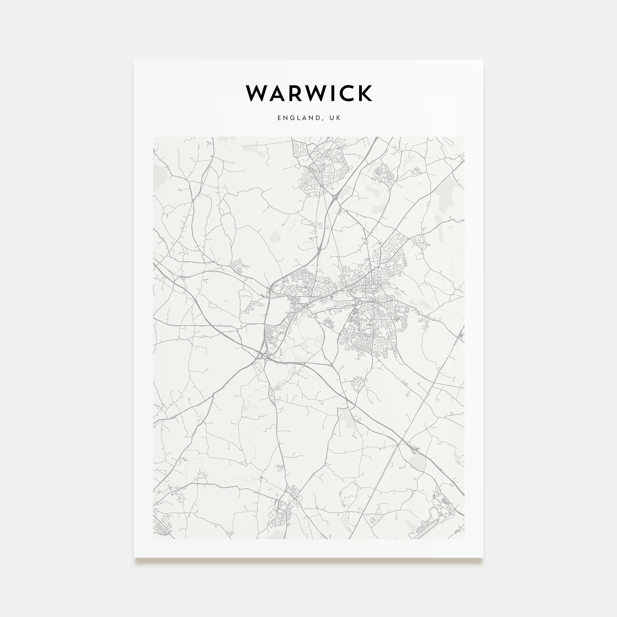 Warwick Map Portrait Poster