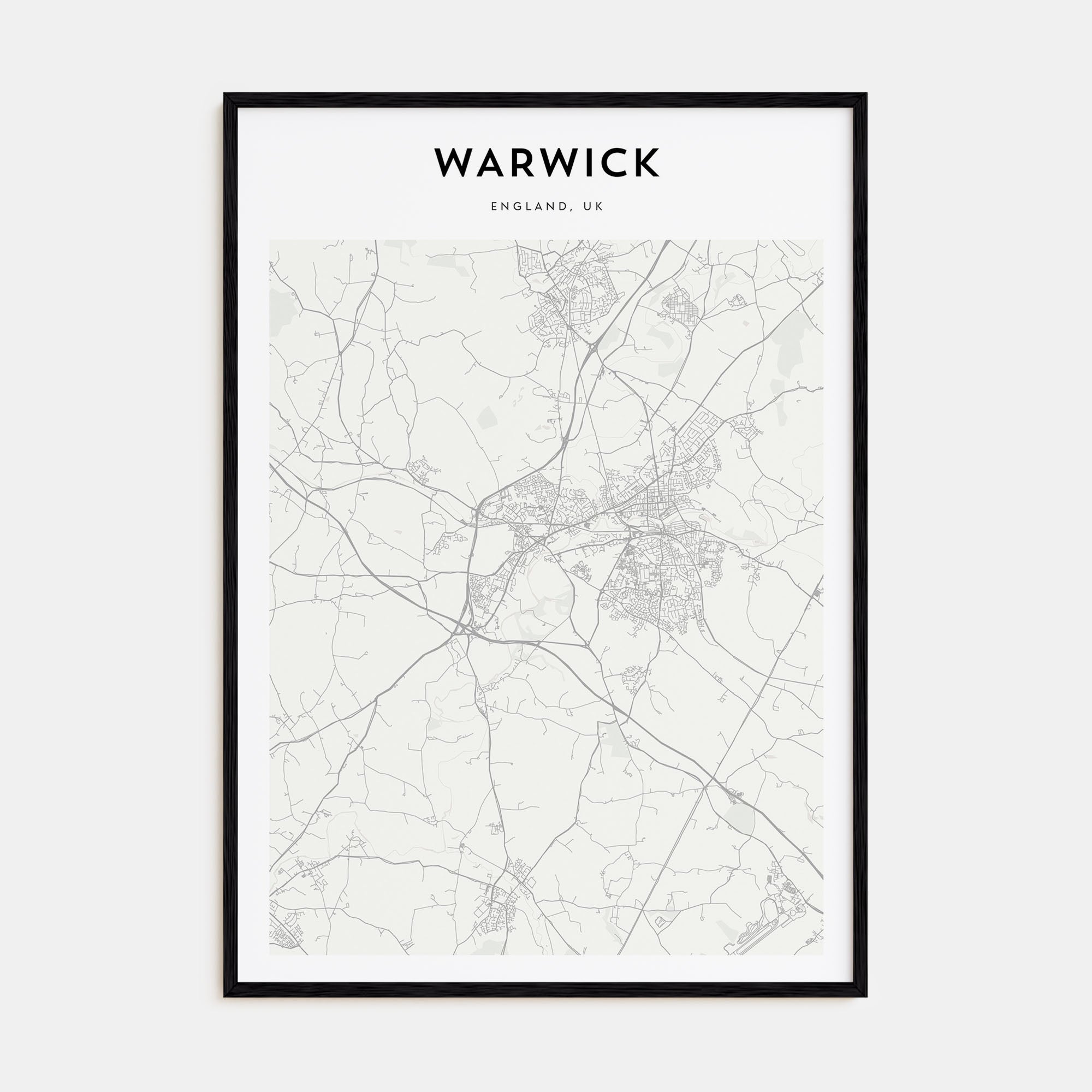 Warwick Map Portrait Poster