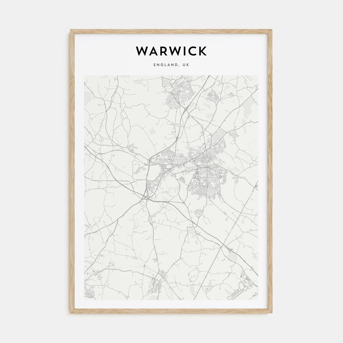 Warwick Map Portrait Poster