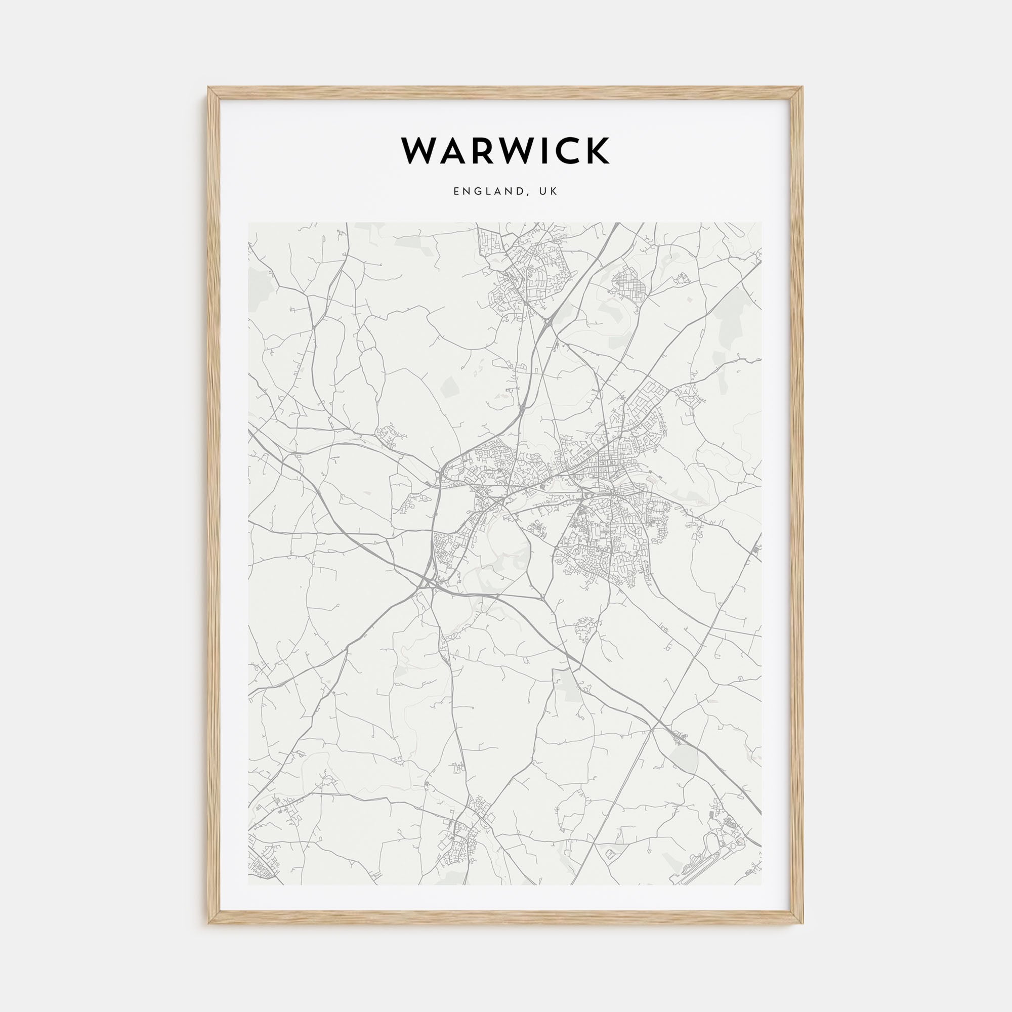 Warwick Map Portrait Poster