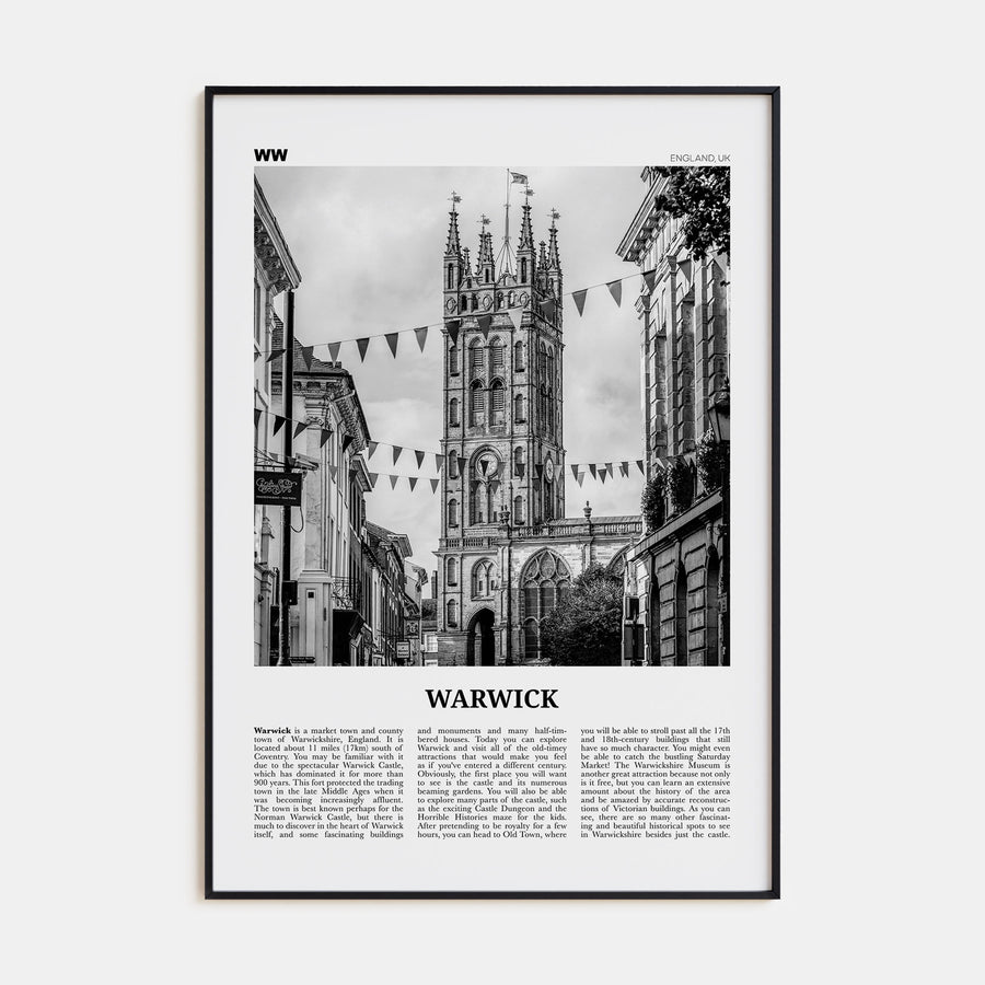 Warwick Travel B&W Poster