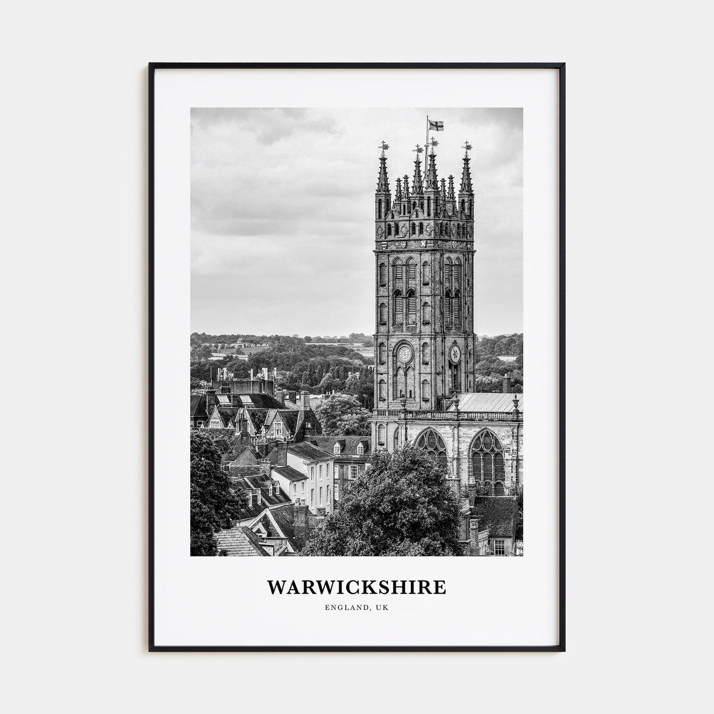 Warwickshire Portrait B&W Poster