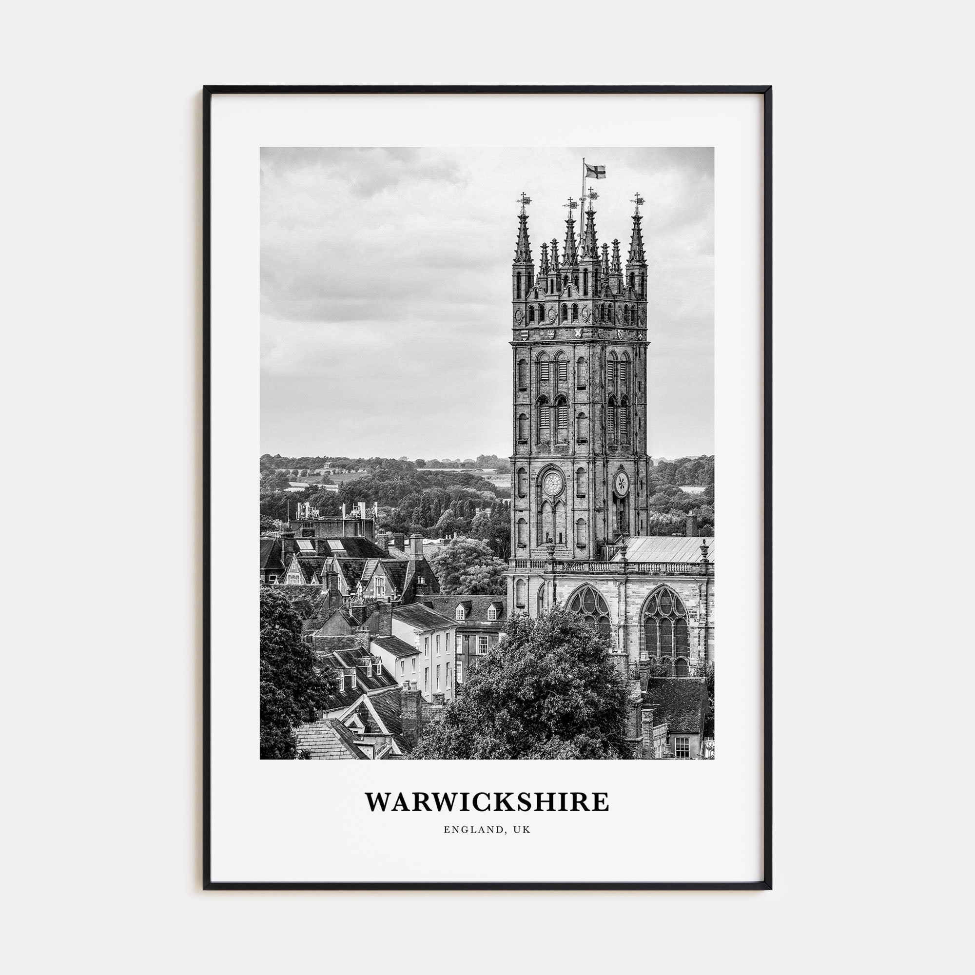 Warwickshire Portrait B&W Poster