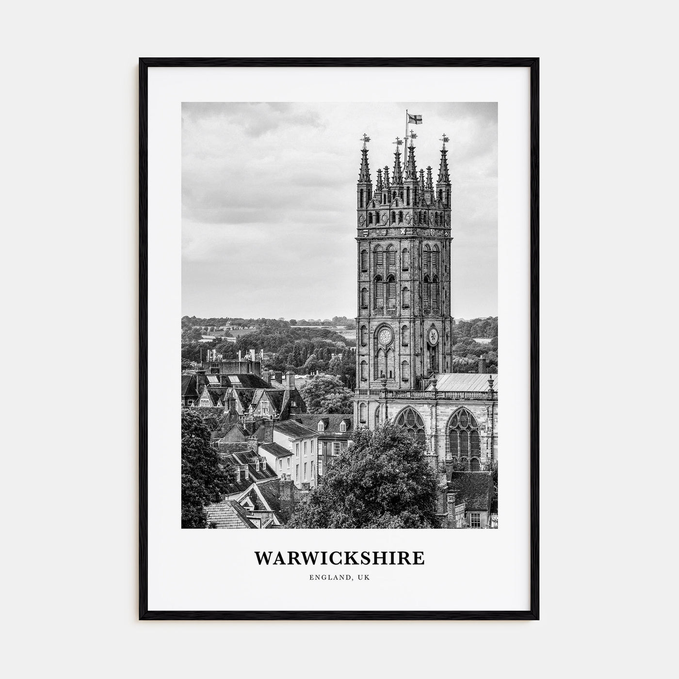 Warwickshire Portrait B&W Poster