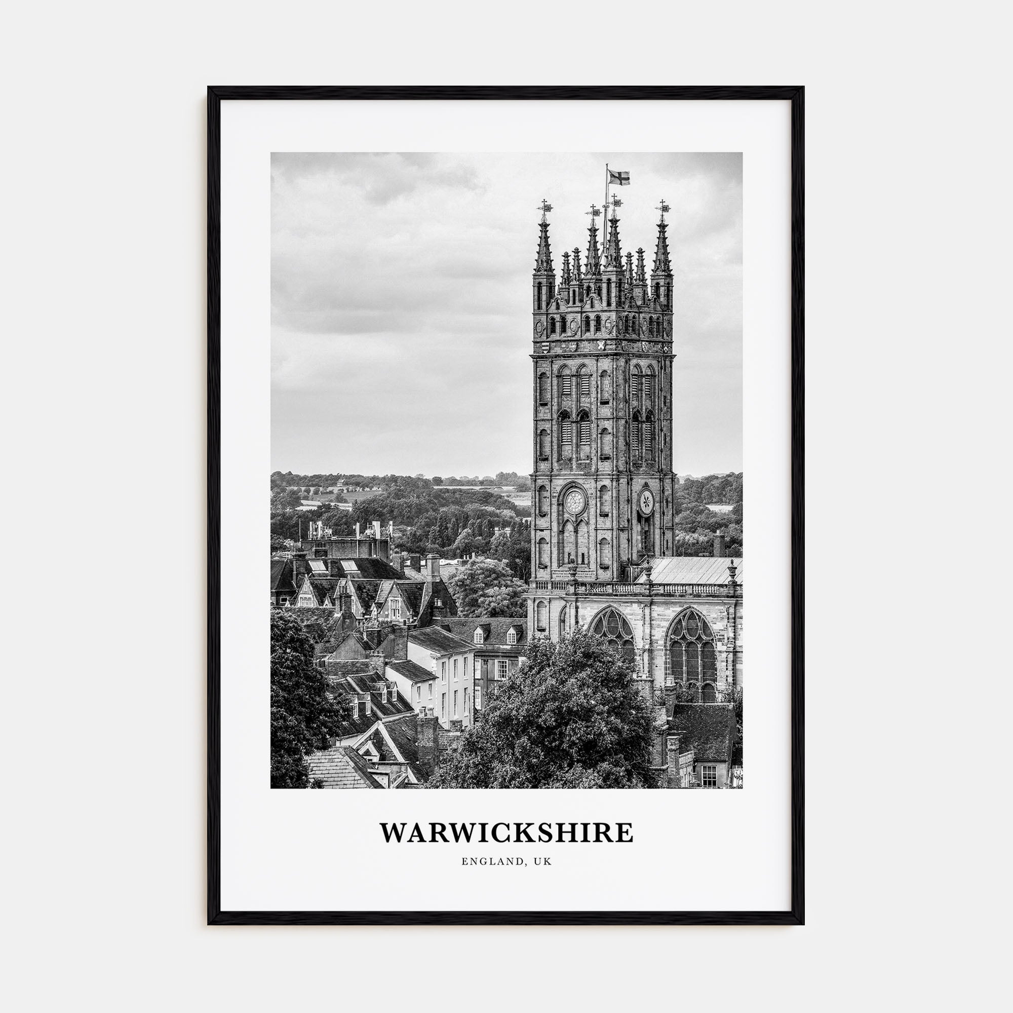 Warwickshire Portrait B&W Poster
