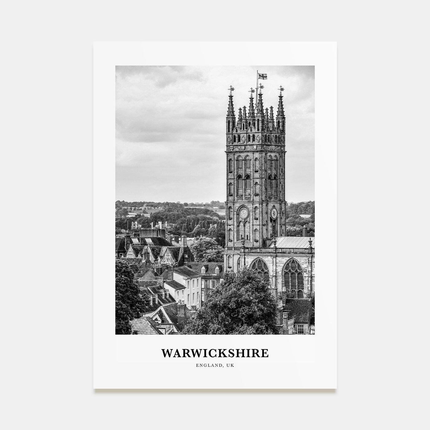 Warwickshire Portrait B&W Poster