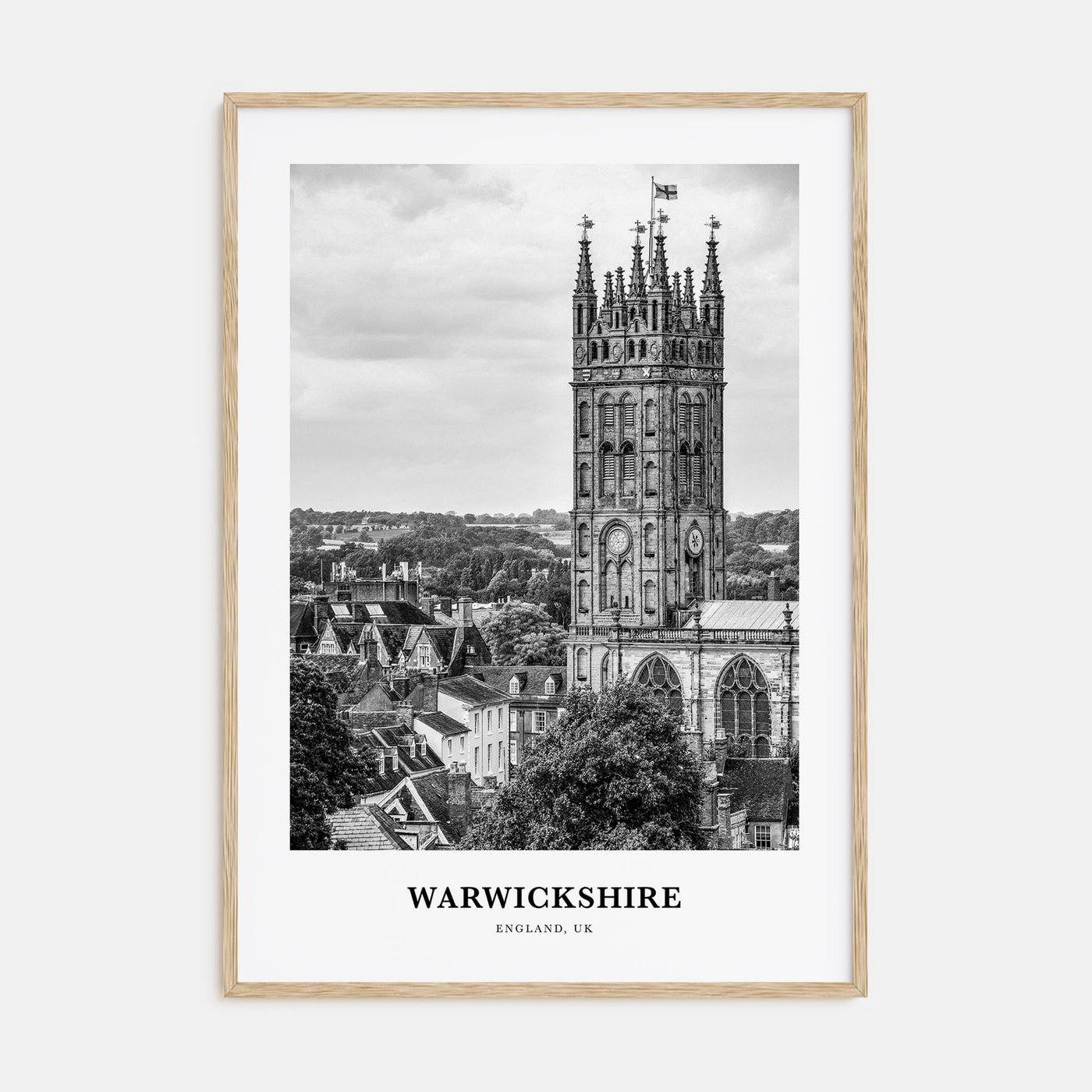 Warwickshire Portrait B&W Poster