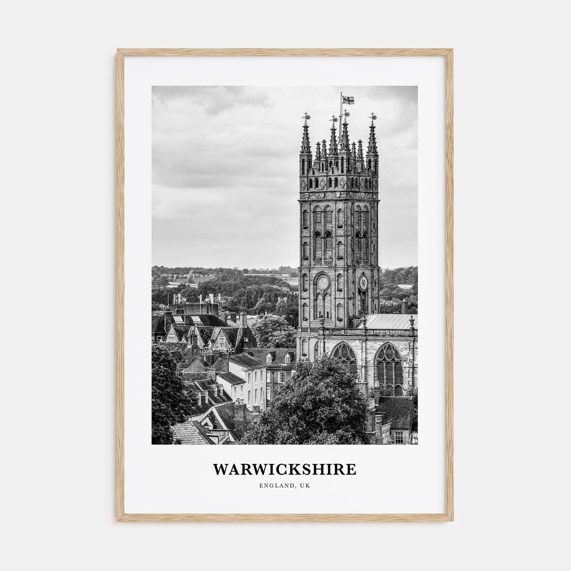 Warwickshire Portrait B&W Poster