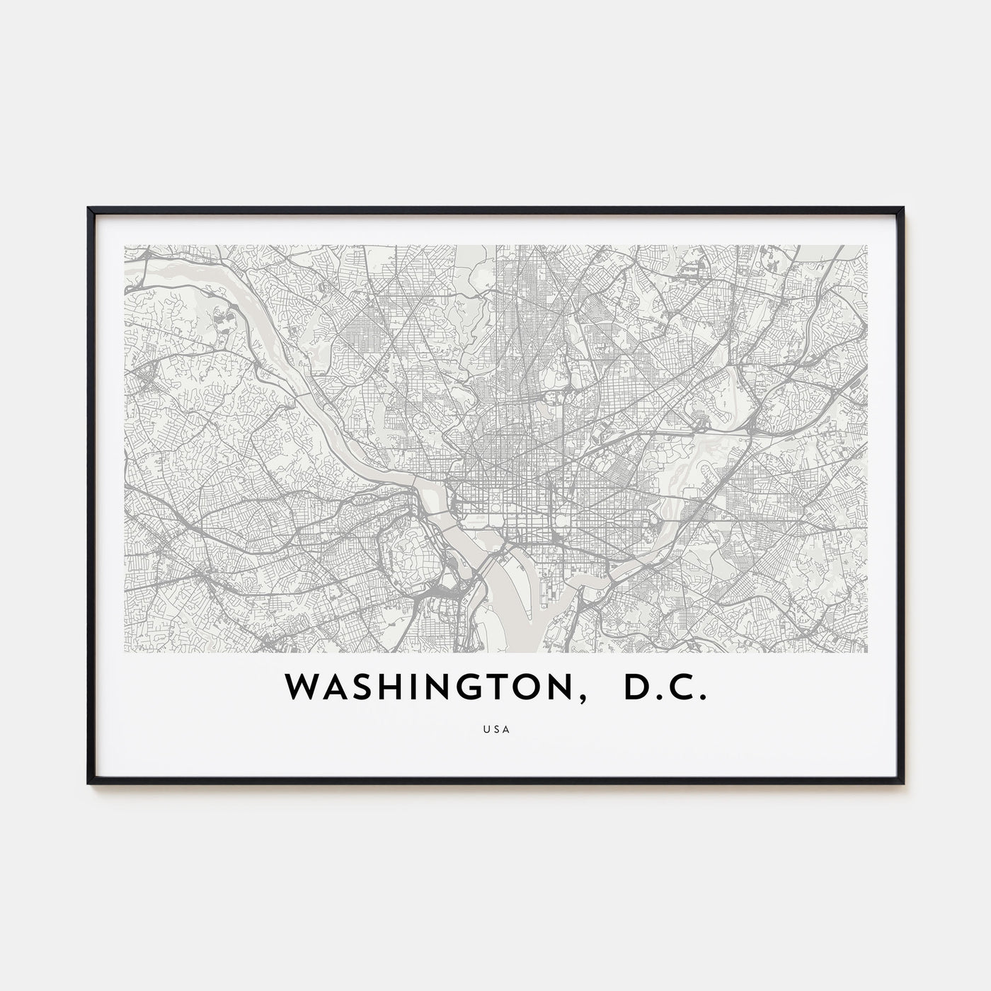 Washington, D.C. Map Landscape Poster